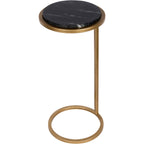 Ares Side Table Aged Gold with Black Markino Marble