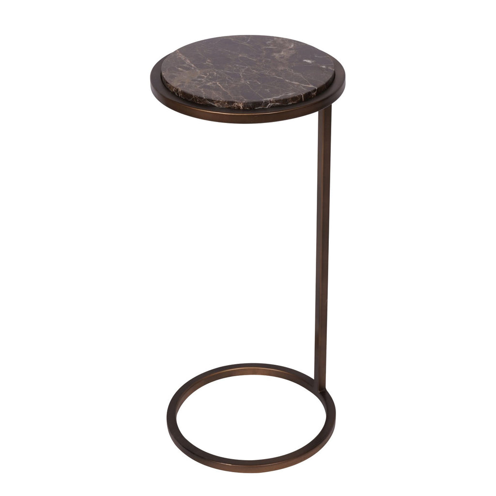 Ares Side Table Bronze with Brown Emperador Marble