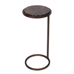 Ares Side Table Bronze with Brown Emperador Marble