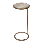 Ares Side Table Antique Brass with Green Onyx