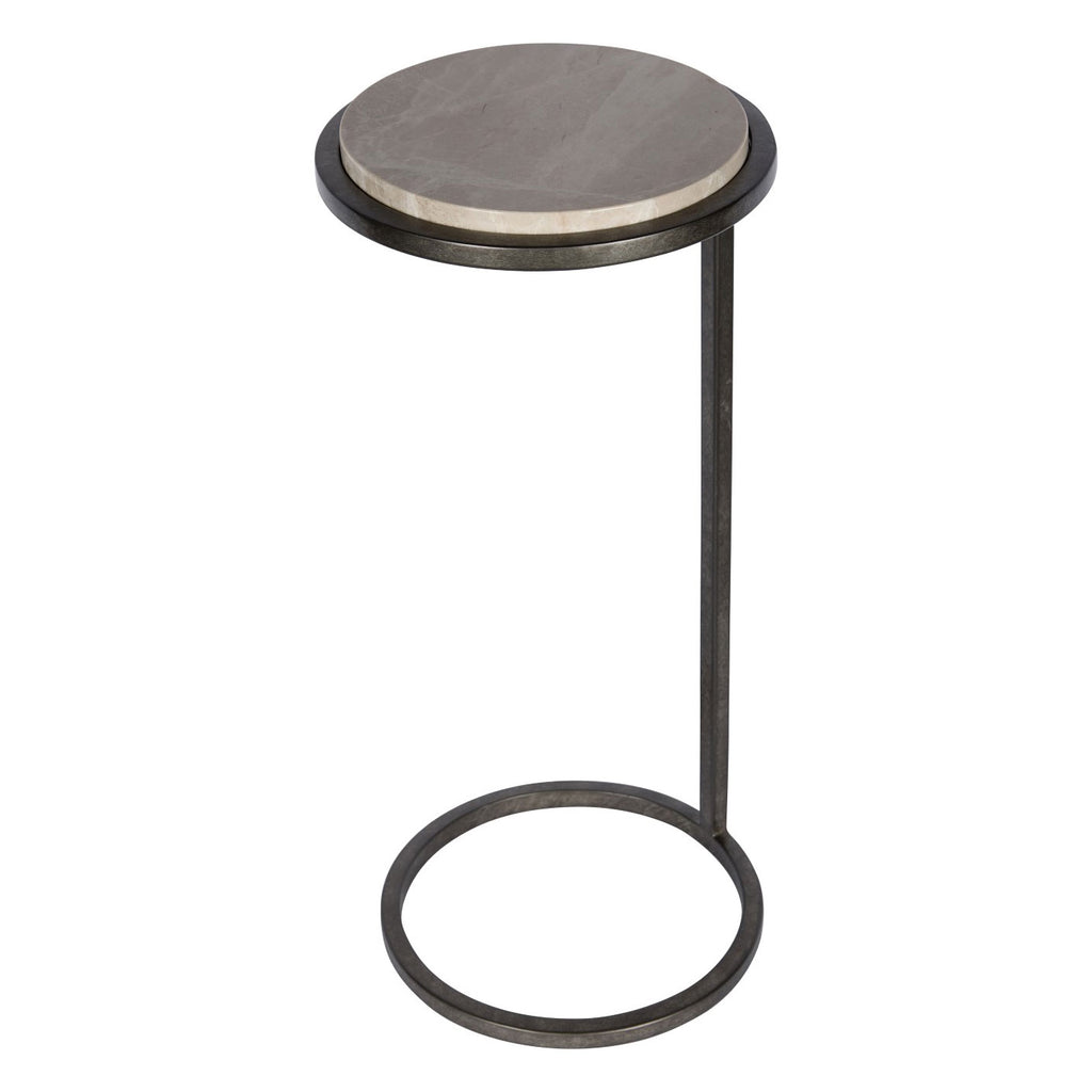 Ares Side Table Aged Silver with Grey Emperador Marble
