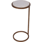 Ares Side Table Smoked Gold with White Banswara Marble