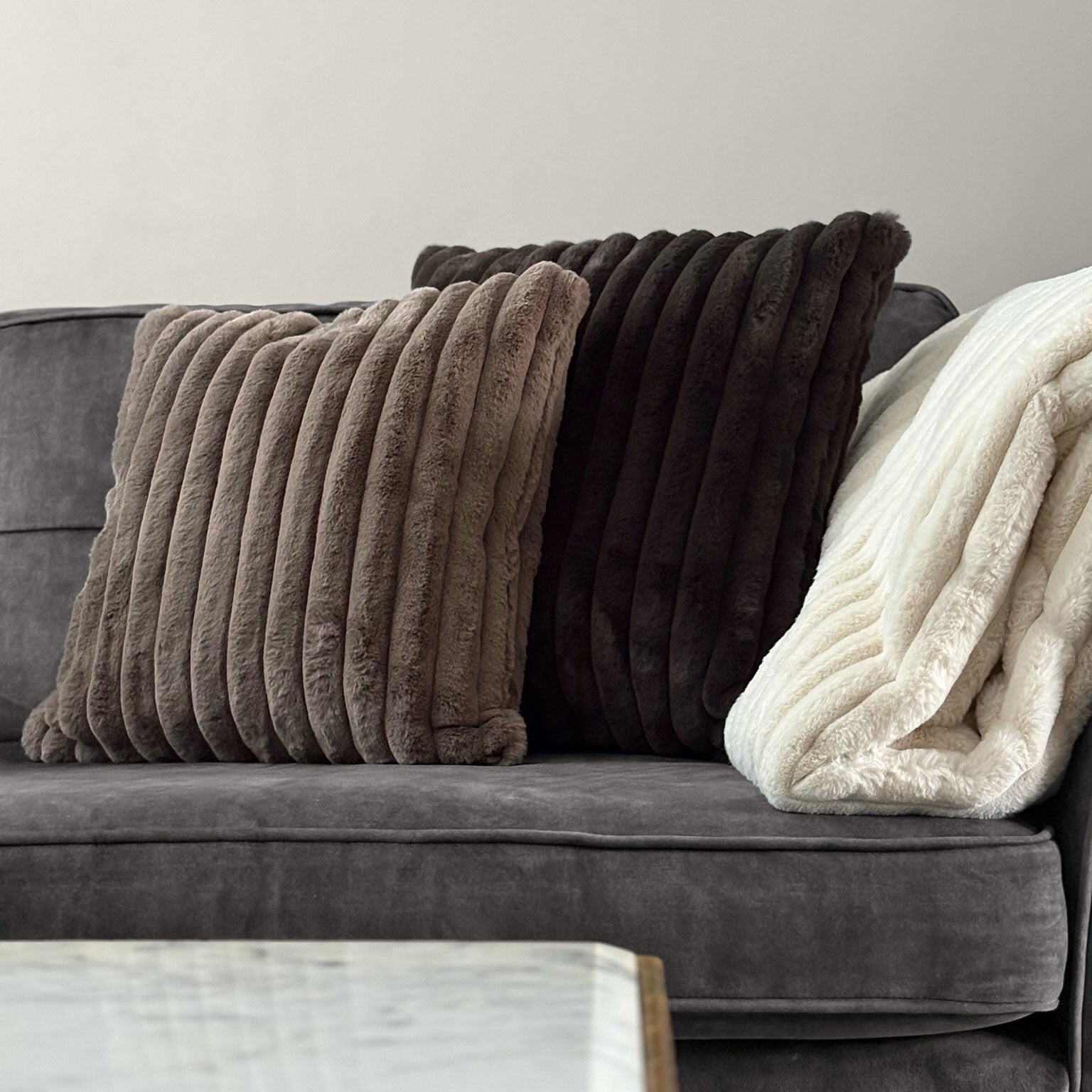 Echo Cushion Large in Truffle